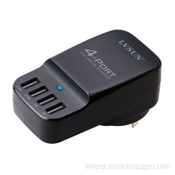 Portable Mobile Phone Charger with 4 Independent USB Ports/Charge 2 iPhone & 2 iPad Simultaneously